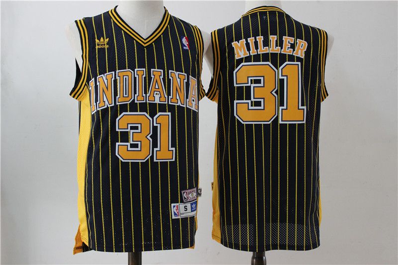 Men Indiana Pacers #31 Miller Blue Stripe Throwback Adidas NBA Jersey